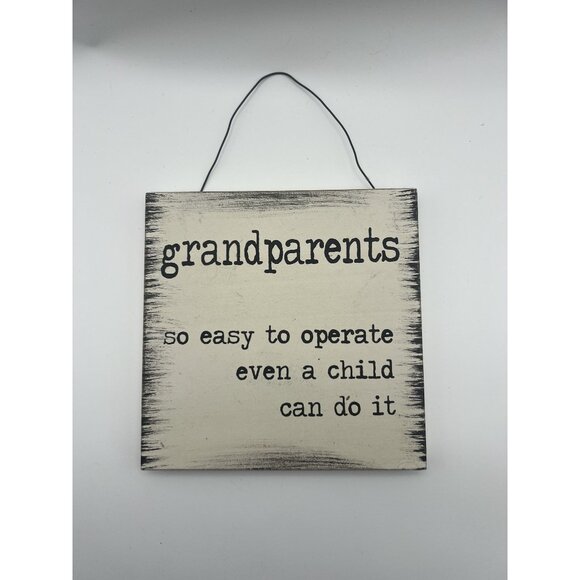 Funny Grandparents Wall Sign – Rustic Humor Plaque – 5.25" x 5.25" Decor - Picture 1 of 3